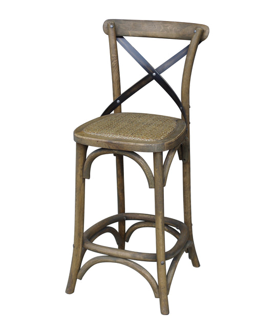 X Counter Stool 26", Oak & Iron - pair