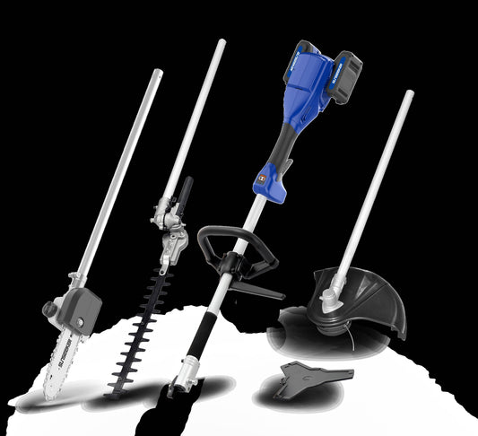 Wild Badger Power 20 Volt Multitool with Attachments, String Trimmer, Hedge Trimmer, Pole Saw, Brush Cutter Blade, Includes (2) 4.0 Ah Batteries and Fast Charger